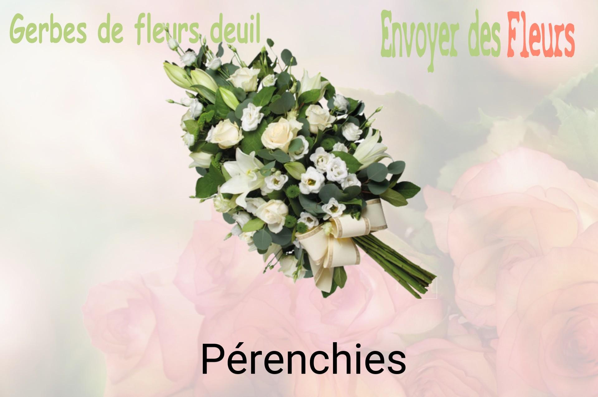 Gerbe de fleurs de deuil livrée à Pérenchies